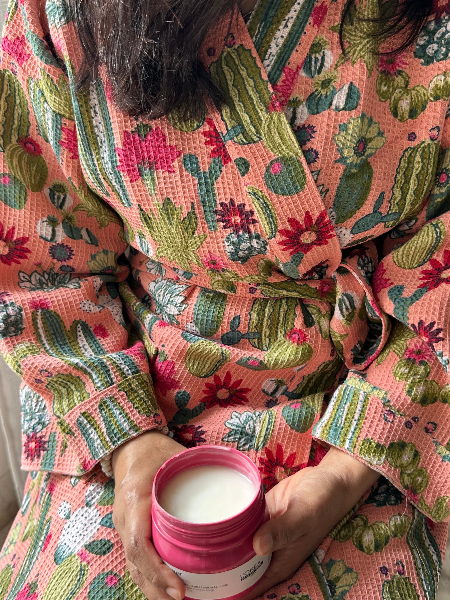 PINK WAFFLE BATHROBE